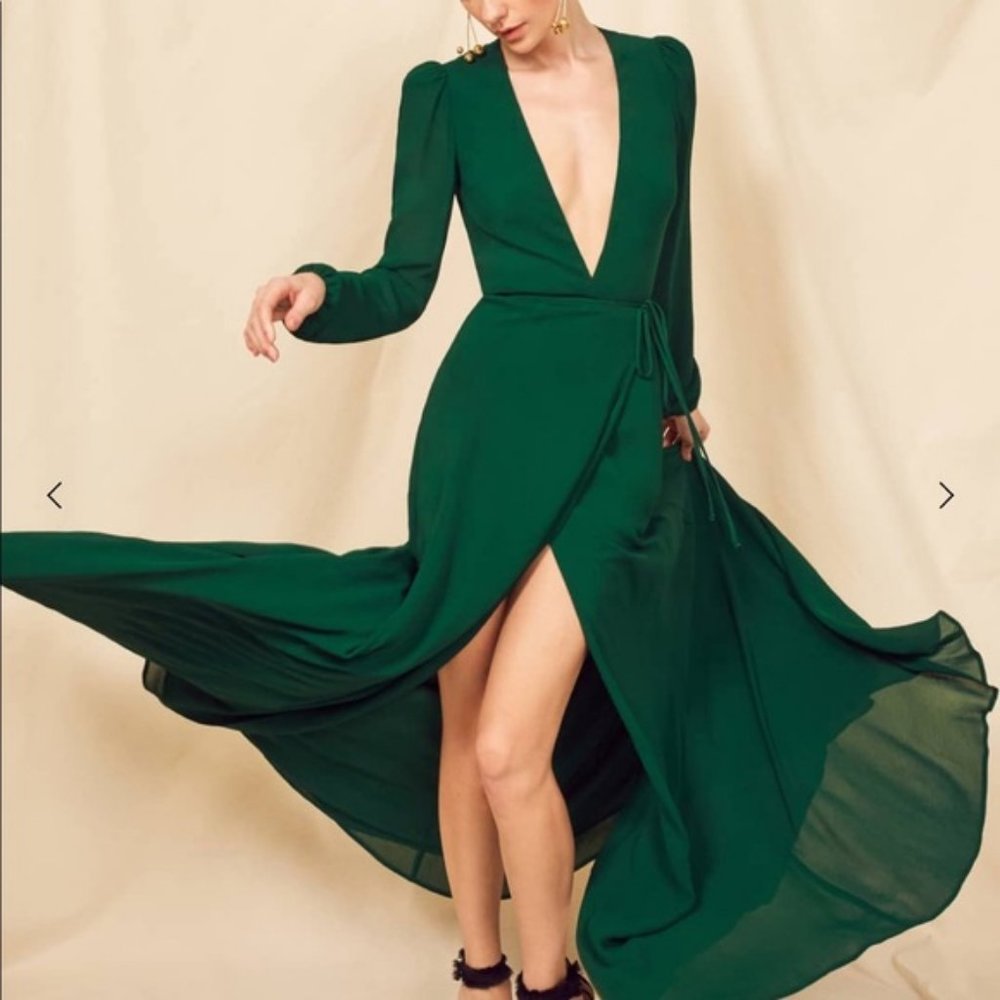 Green Reformation Dress. Never worn. New with tags